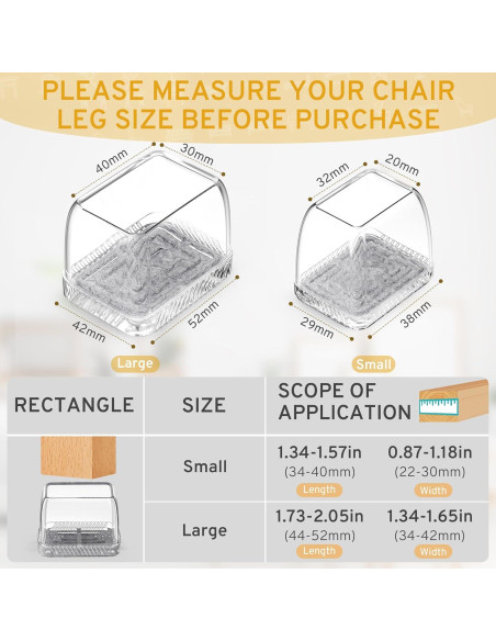 24 Protectores de Suelo Silicona INDEMO para Patas de Sillas