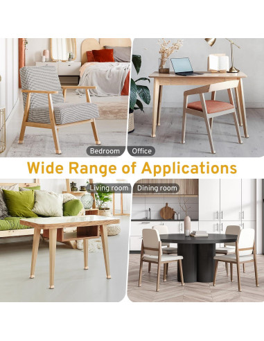 24 Protectores de Suelo Silicona INDEMO para Patas de Sillas