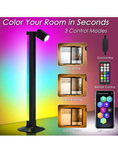 Barra de Luz LED Inteligente Rainbow Chasing 22 LEDs RGB