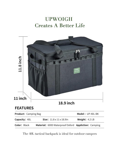 Bolsa de Almacenamiento Táctica UPWOIGH 40L Impermeable