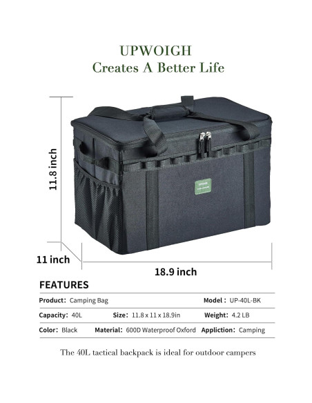 Bolsa de Almacenamiento Táctica UPWOIGH 40L Impermeable