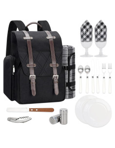 Mochila de Picnic WICKERLAND para 2 Personas con Cooler Aislado