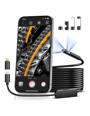 Borescopio Fulljion Doble Lente 1920P con Luz LED 5m