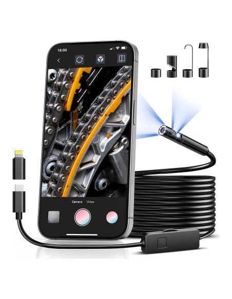 Borescopio Fulljion Doble Lente 1920P con Luz LED 5m