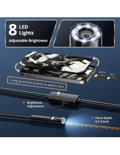 Borescopio Fulljion Doble Lente 1920P con Luz LED 5m 2