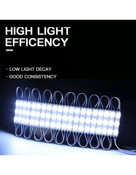 Módulo LED 20pcs 2835 SMD 6000K Blanco Impermeable