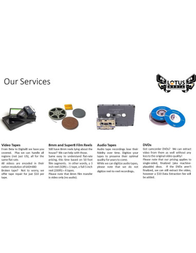 Servicio de Digitalización de Video a MP4 - Lotus Media