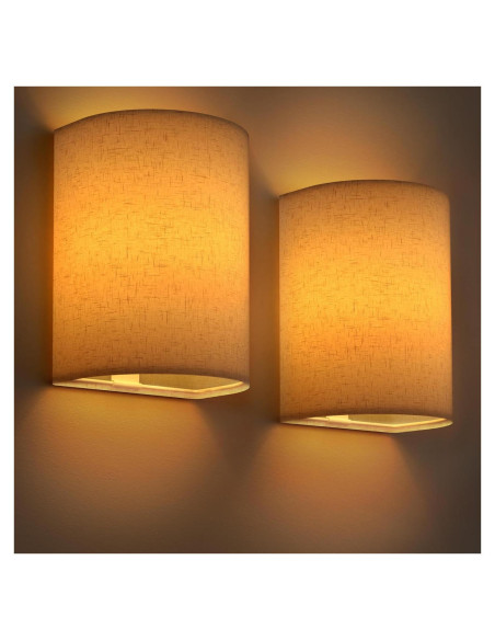 Juego de 2 Apliques de Pared Inalámbricos Jantolumi con Control Remoto