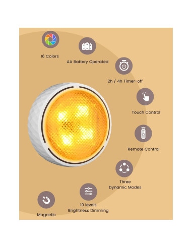 Juego de 2 Apliques de Pared Inalámbricos Jantolumi con Control Remoto