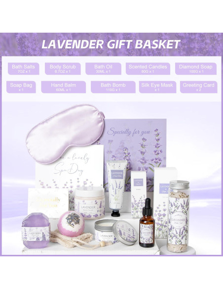 Set de Regalo de Spa de Lavanda Frerdui - 11 Piezas Set de Regalo de Spa de Lavanda Frerdui - 11 Piezas