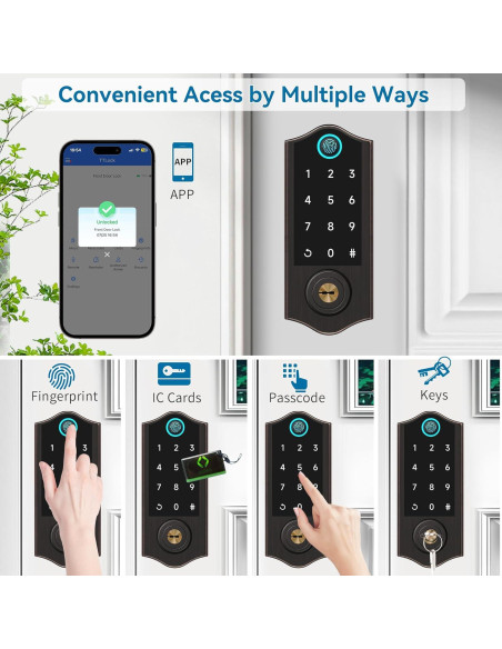 Cerradura Inteligente Biométrica Harfo DA2K Bronce Envejecido Cerradura Inteligente Biométrica Harfo DA2K Bronce Envejecido