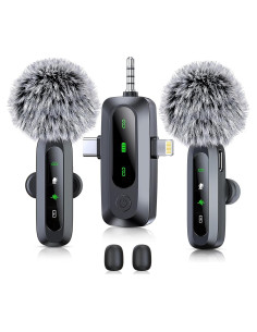 Micrófono Lavalier Inalámbrico 3 en 1 para iPhone y Android