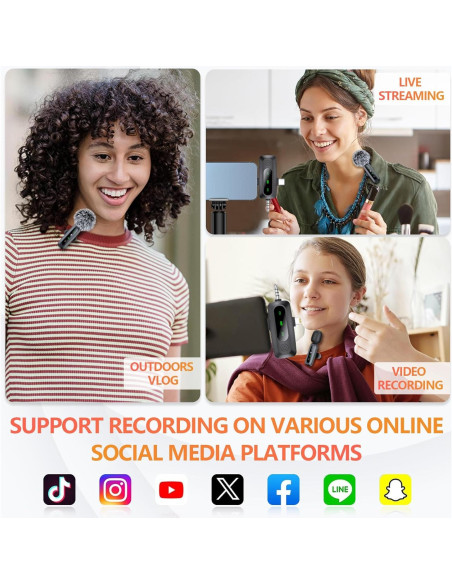 Micrófono Lavalier Inalámbrico 3 en 1 para iPhone y Android Micrófono Lavalier Inalámbrico 3 en 1 para iPhone y Android