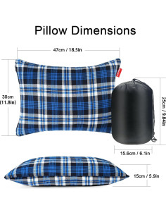 Almohada de Camping RISEPRO Azul Lavable y Compacta 350g 2