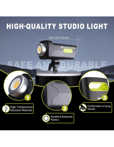 Luz LED Video 200W Bi-Color Suncrafter 2700-6500K 46,000 Lux