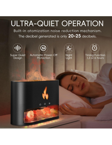 Difusor de Llama de Chimenea Yaledi 250ml Aromaterapia USB