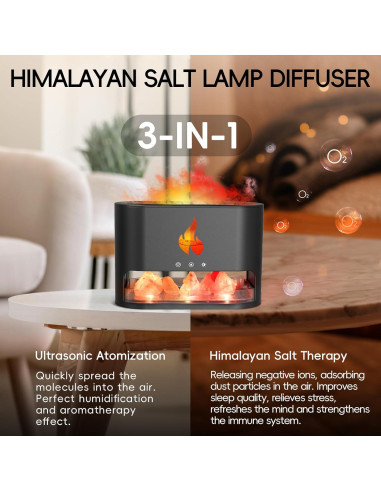 Difusor de Llama de Chimenea Yaledi 250ml Aromaterapia USB