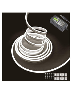 Luces de tira LED Neón MaxLaxer 5m 12V Impermeables Blancas