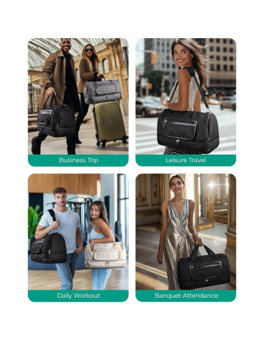 Bolsa de Ropa Duffle BAGSMART Beige 2 en 1 para Mujeres