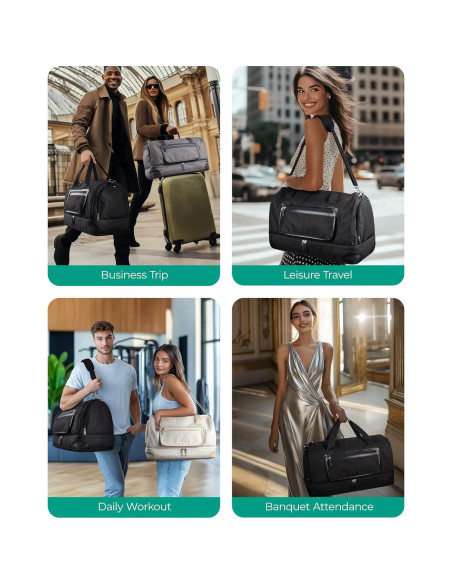 Bolsa de Ropa Duffle BAGSMART Beige 2 en 1 para Mujeres