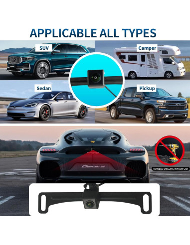 Cámara de Respaldo HD Xiaofeige con Visión Nocturna 170