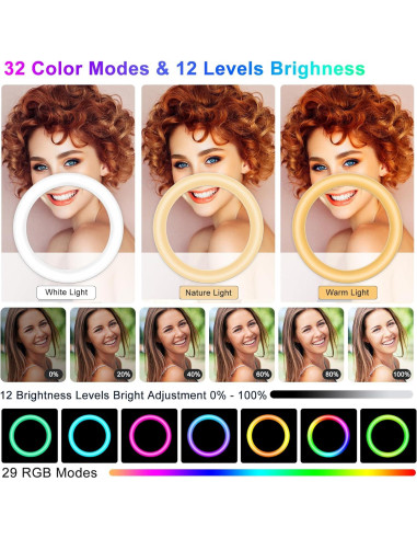 Luz de Anillo STALLY 10.2" con Trípode Ajustable 160cm