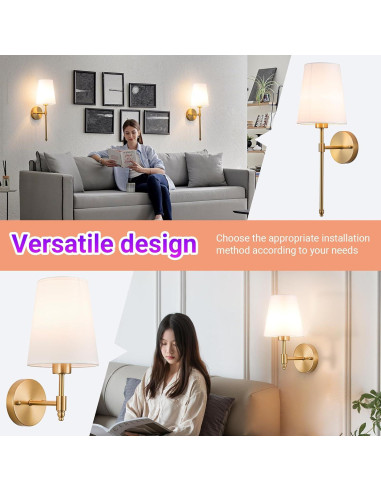 Juego de 2 Apliques de Pared Inalámbricos YHCDLAMP RGB