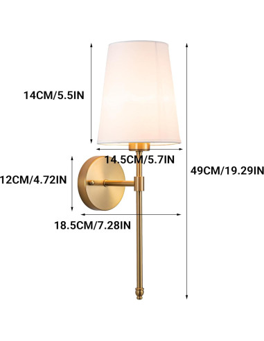 Juego de 2 Apliques de Pared Inalámbricos YHCDLAMP RGB
