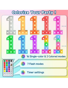 Letras de Neón Coloridas Imprsv 3 Pies con Control Remoto 2