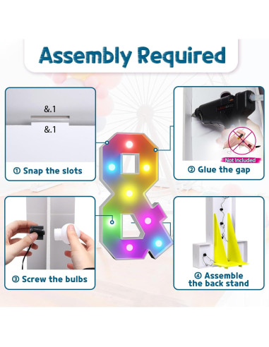 Letras de Neón Coloridas Imprsv 3 Pies con Control Remoto
