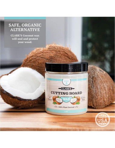 Cera para Tabla de Cortar CLARK'S 170g - Grado Alimenticio Coco