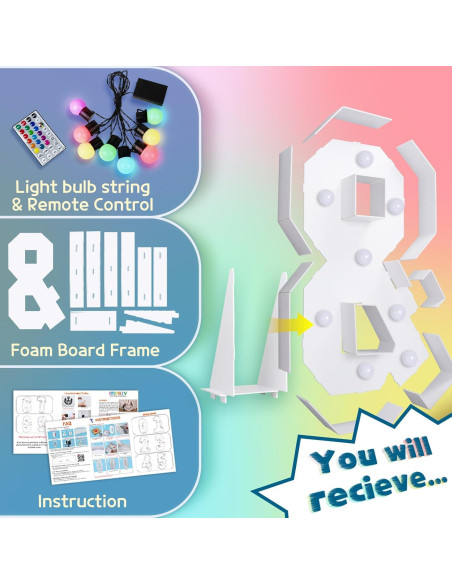 Letras de Neón Coloridas Imprsv 3 Pies con Control Remoto Letras de Neón Coloridas Imprsv 3 Pies con Control Remoto
