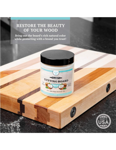 Cera para Tabla de Cortar CLARK'S 170g - Grado Alimenticio Coco