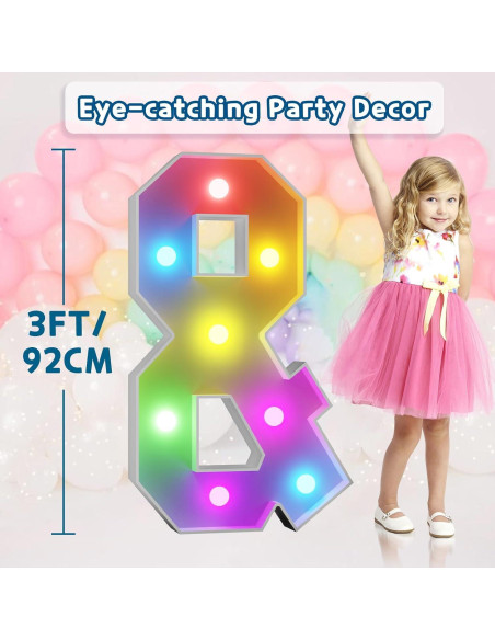 Letras de Neón Coloridas Imprsv 3 Pies con Control Remoto Letras de Neón Coloridas Imprsv 3 Pies con Control Remoto