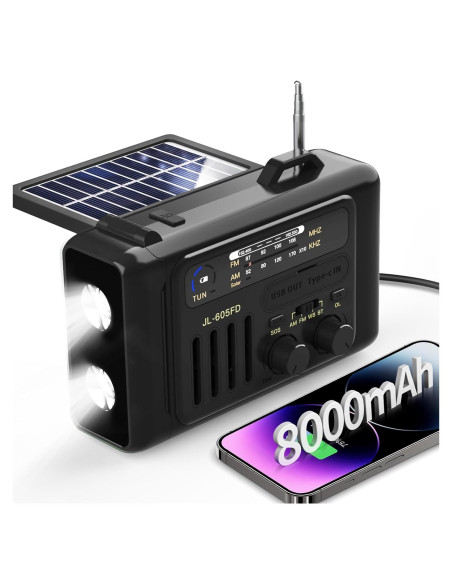 Radio Meteorológica de Emergencia MOFOKEAY 8000mAh Solar Bluetooth
