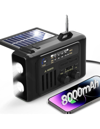 Radio Meteorológica de Emergencia MOFOKEAY 8000mAh Solar Bluetooth