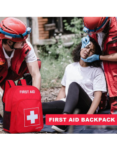 Mochila de Primeros Auxilios Vacía YIQFTON 18L Impermeable Roja 2