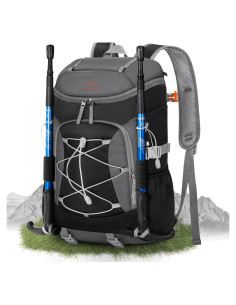 Mochila de Senderismo Plegable RAINSMORE 40L Impermeable Negra