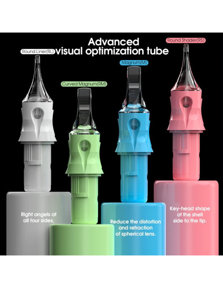 Agujas de Cartucho Dragonhawk 50 Piezas Mixtas 1003RL-1011RL