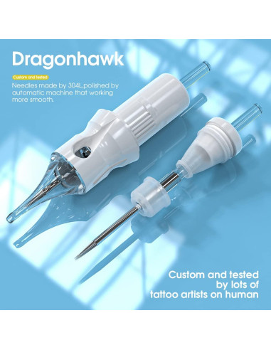 Agujas de Cartucho Dragonhawk 50 Piezas Mixtas 1003RL-1011RL