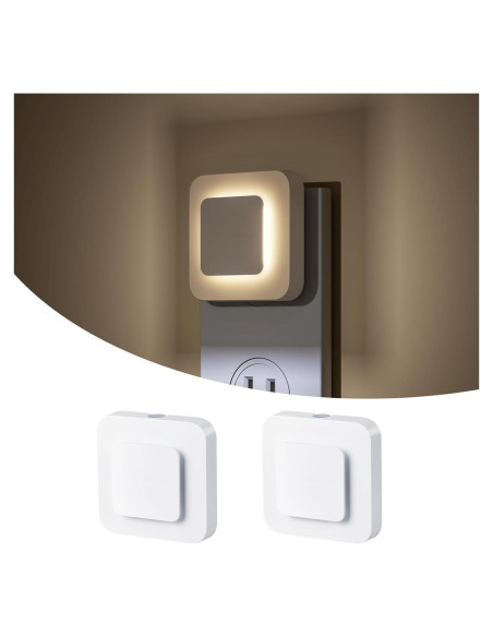 Luz Nocturna LED Midea 3000K Enchufar Pared Sensor Crepúsculo Luz Nocturna LED Midea 3000K Enchufar Pared Sensor Crepúsculo