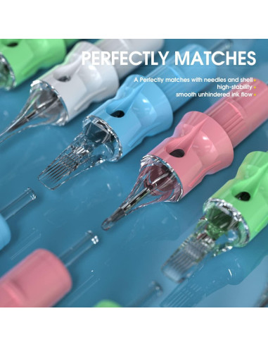 Agujas de Cartucho Dragonhawk 50 Piezas Mixtas 1003RL-1011RL