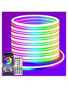 Tira de luces LED de neón 10m Yeewhale RGB 24V IP65