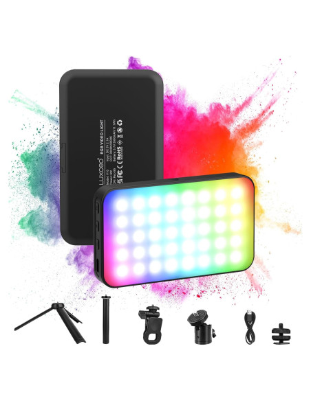 Luz LED RGB Leshiou V10 Portátil 3000mAh 500LUX