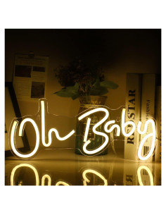 Letrero Neon Oh Baby Lucunstar 41.91x17.53cm Decoración