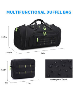 Bolsa de gimnasio AULYAH 40-49L negra, resistente al agua 2