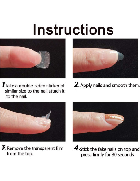 480 Pcs Adhesivos Doble Cara para Uñas Postizas Mwellewm