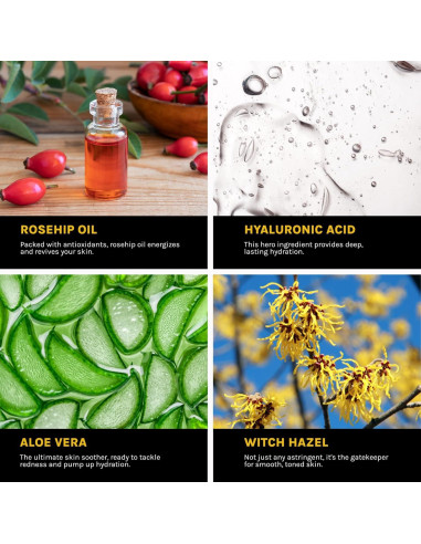 Tónico Facial Yelle 118ml - Hidratante con Rosa Mosqueta y Ácido Hialurónico