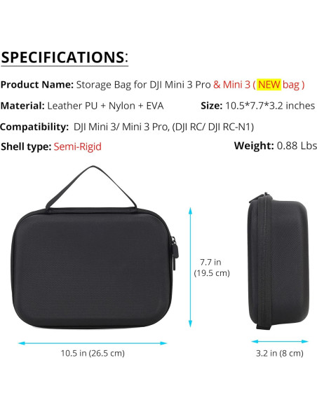 Bolsa de Almacenamiento PONYRC para DJI Mini 3/3 Pro - Impermeable