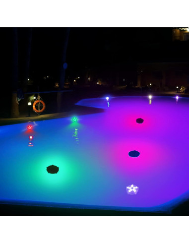 Luces Flotantes para Piscina DeeprBetter 2pcs LED Coloridas